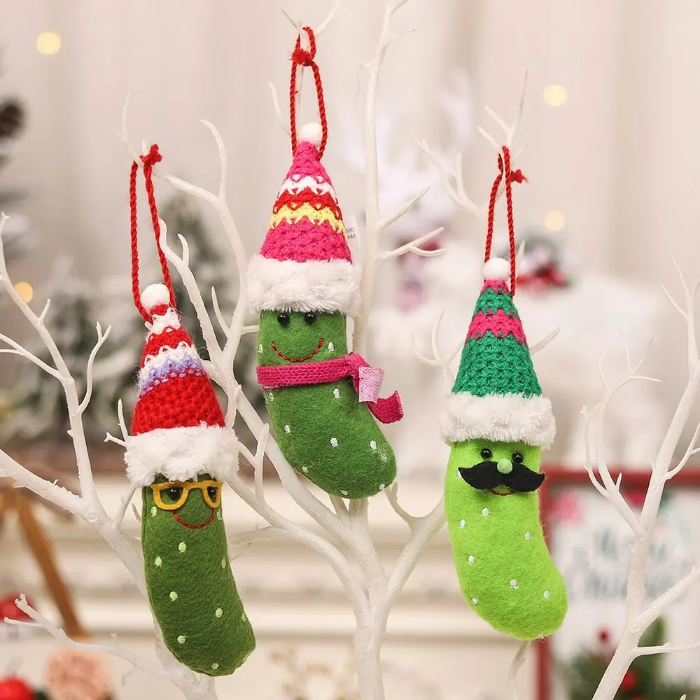 3Pcs Christmas Cartoon Banana Hanging Pendant Xmas Decoration for Home Ornaments - Home & Garden