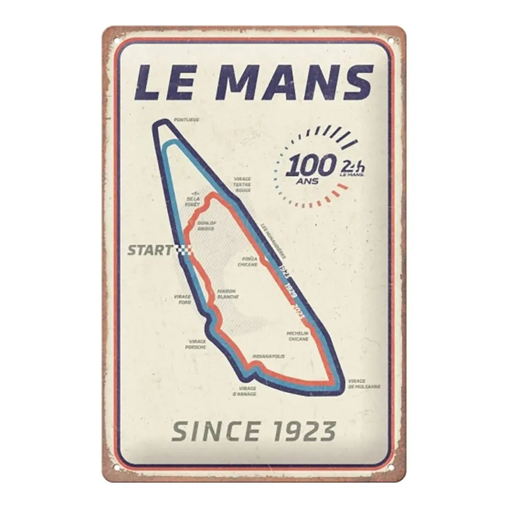 Nostalgic Art 20x30cm Medium Sign 100 Ans 24h Le Mans Circuit Home Decor Plaque - Home & Garden