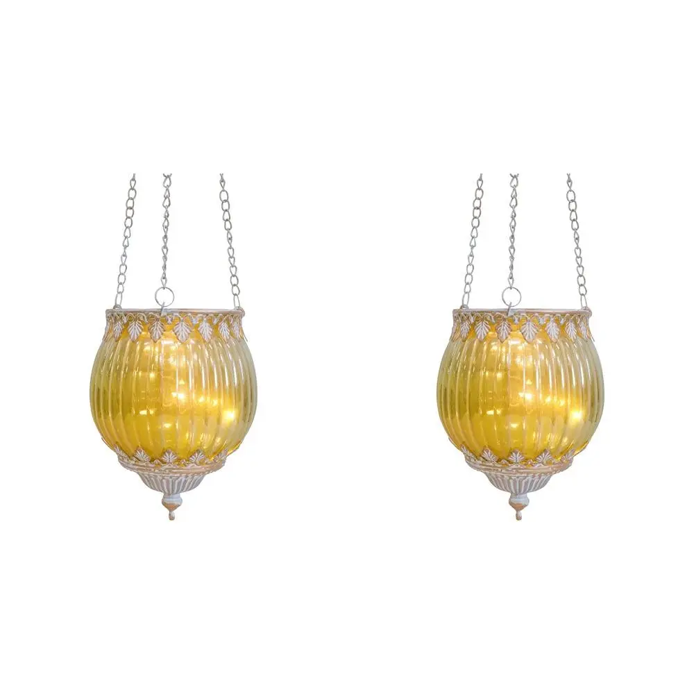 2x LVD Hanging LED Classic Decorative Lantern Lighting Display 15cm Home Decor - Home & Garden