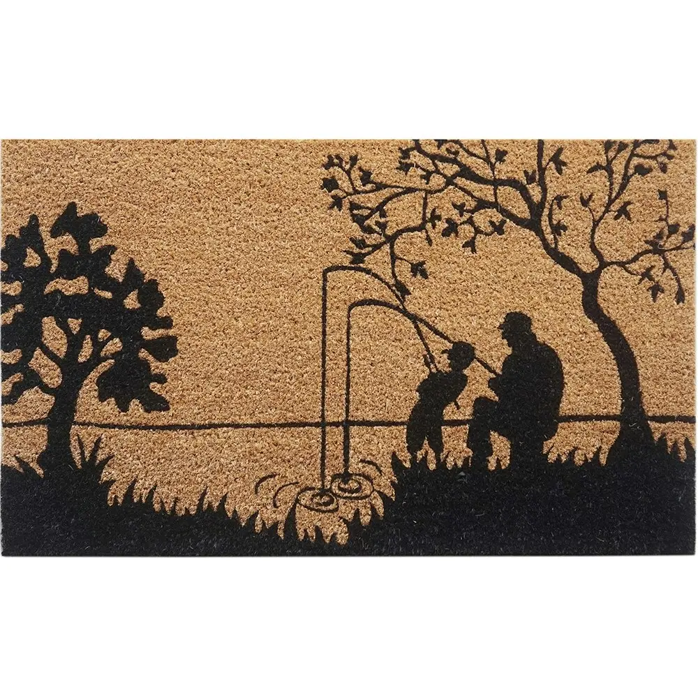 Solemate Latex Backed Coir Fishermen 45x75cm Slim Outdoor Stylish Doormat - Home & Garden