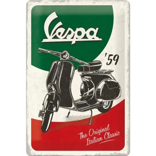 Nostalgic Art 20x30cm Metal Wall Hanging Sign Vespa The Italian Classic Decor - Home & Garden