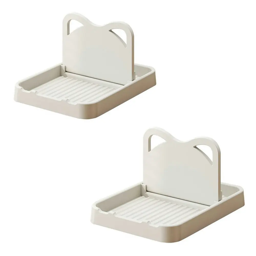 2Pcs Kitchen Pot Lid Shelf l Foldable Wall Hanging Soup Spoon Storage Rack - Home & Garden