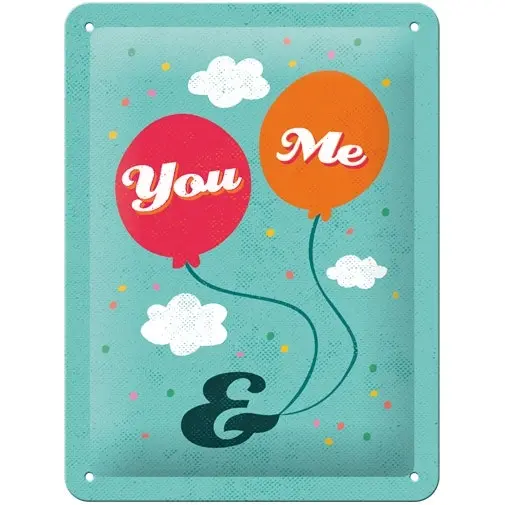Nostalgic Art 15x20cm Small Wall Hanging Metal Sign You & Me Home/Cafe Decor - Home & Garden