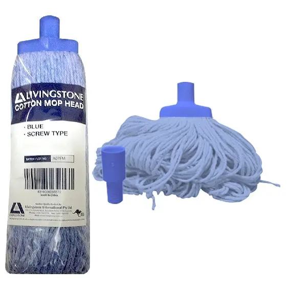 Livingstone Cotton Mop Head 700g 22mm Screw Type Blue - Commercial