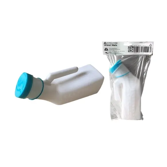 Livingstone Urinal Male with Screw Lid, 1000ml Graduated, Polyethylene (HDPE), Each - Commercial