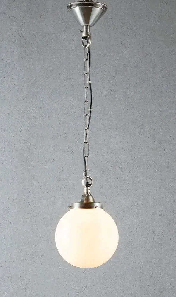 Belle Celeste Brass/Glass Ceiling Pendant Light Hanging Decor Small 25cm White - Home & Garden