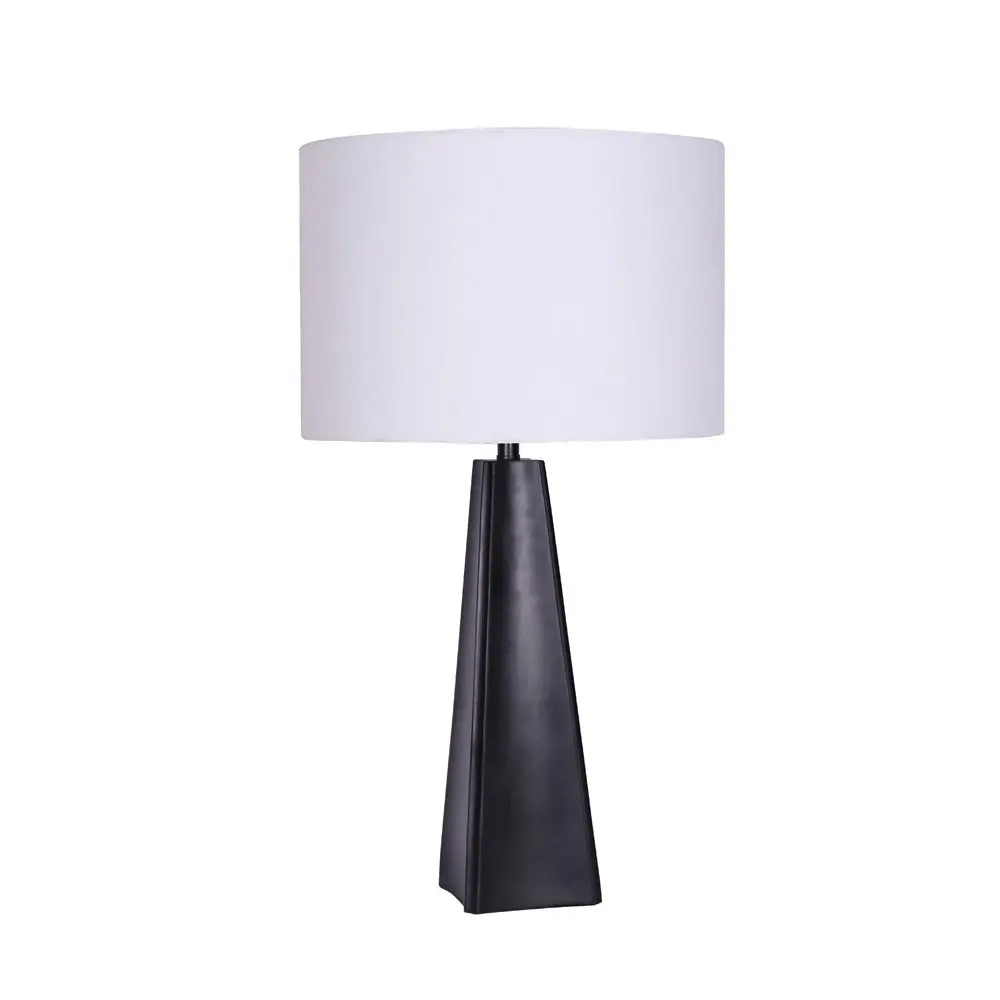 Foret Table Lamp Desk Lamps Bedside Side Light Reading Polyresin Black Modern Lighting - Home & Garden