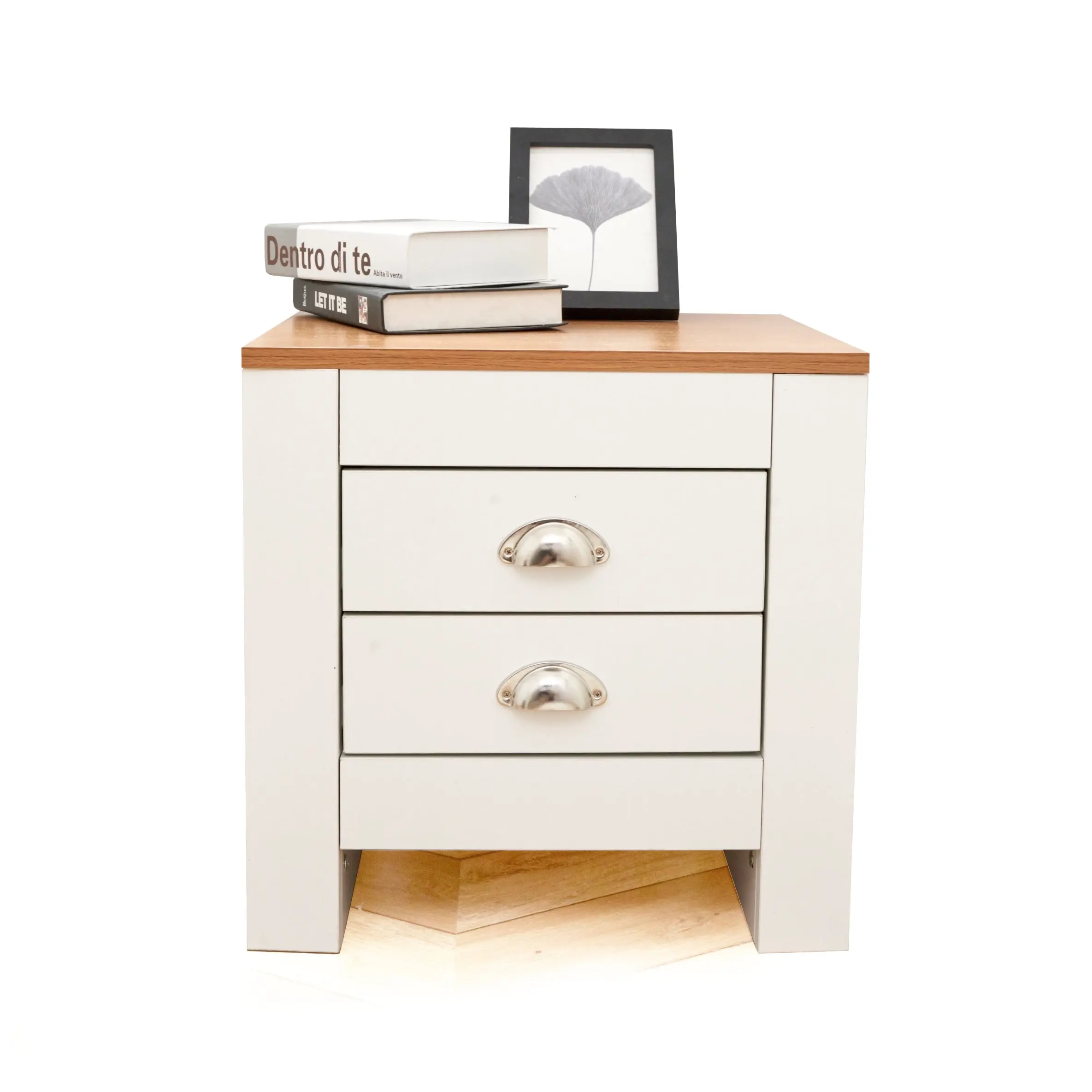 Foret Bedside Table Side Tables Drawers Nightstand Bedroom Storage Cabinet Wood White Coastal - Furniture