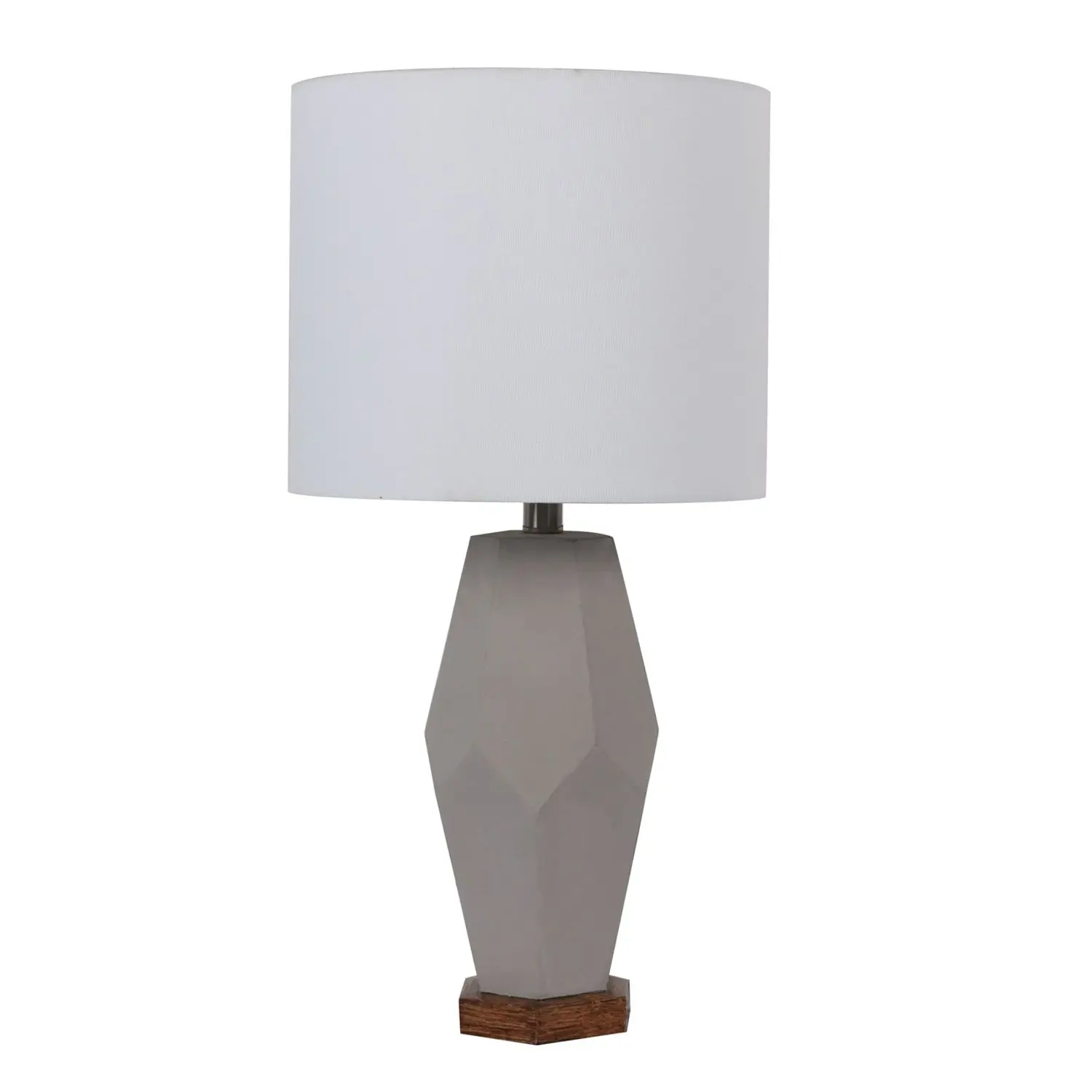 Foret Table Lamp Desk Lamps Bedside Side Light Reading Grey Ceramic Blend Wooden Lighting - Home & Garden