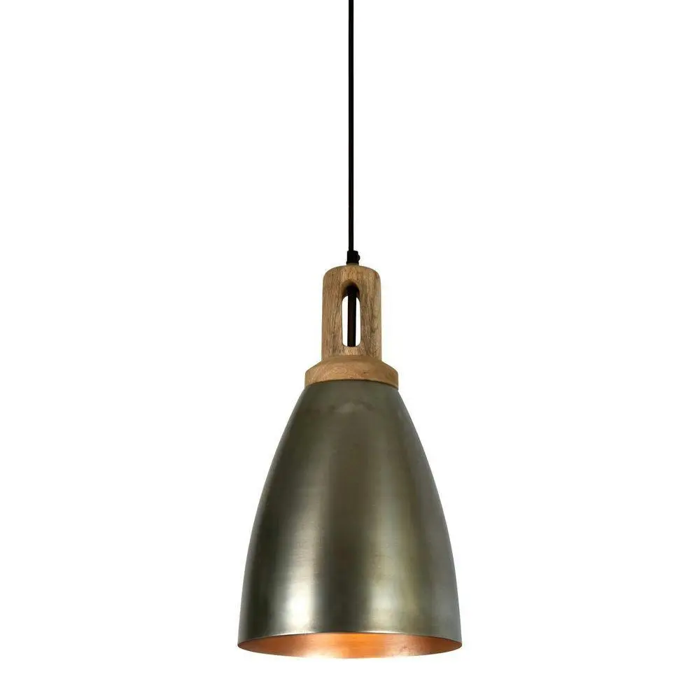 Belle Lewis Iron Ceiling Pendant Light 43cm Hanging Lamp Home Room Decor Zinc - Home & Garden