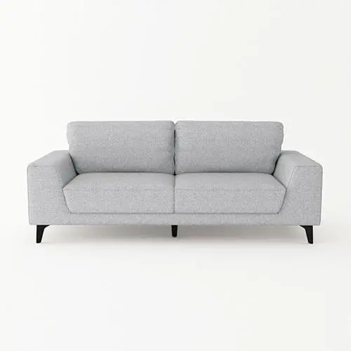 Hopper 3 Seater Fabric Sofa Light Grey Colour - Furniture