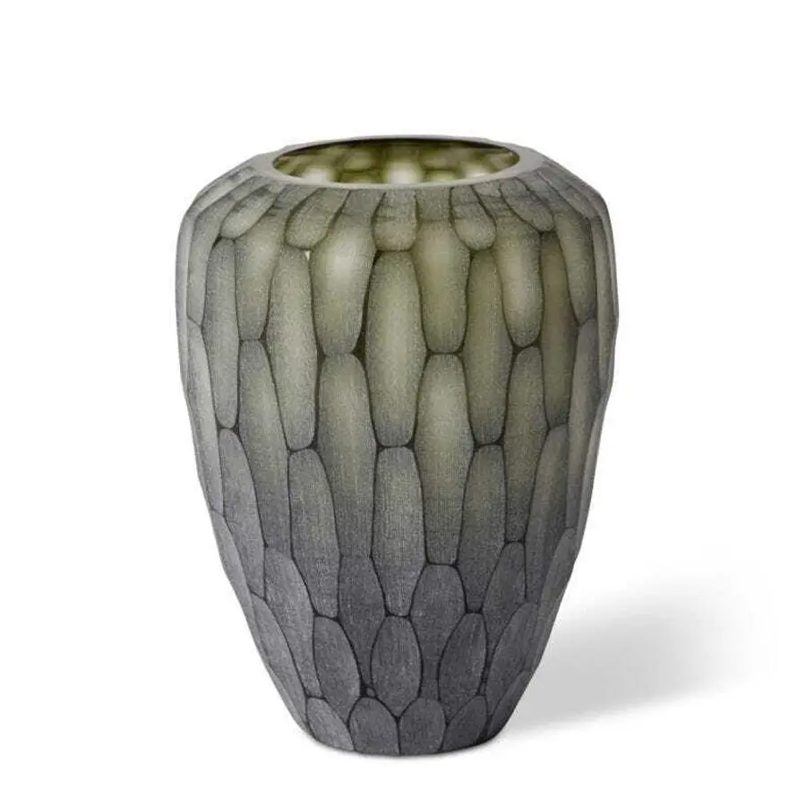 E Style 20cm Glass Nadine Plant/Flower Vase Tabletop Home Decor Dusty Green - Home & Garden