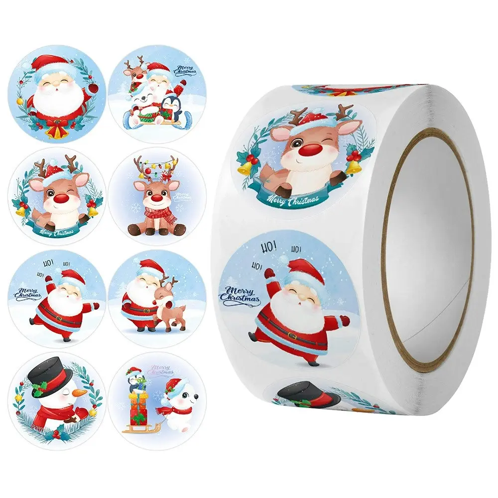 2000pcs Merry Christmas Stickers Xmas Theme Seal Labels Stickers Santa Stickers - Home & Garden