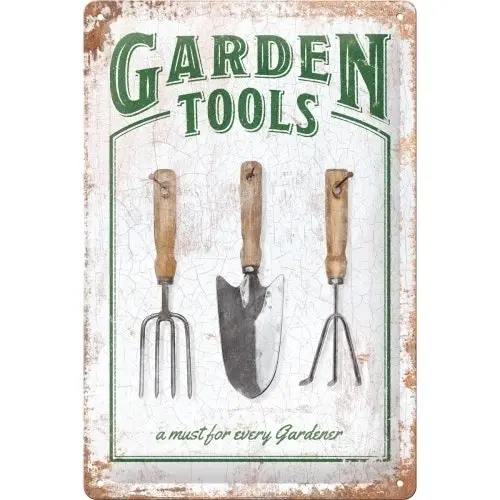 Nostalgic Art Medium Sign 20x30cm Metal Wall Hanging Home Decor Garden Tools - Home & Garden