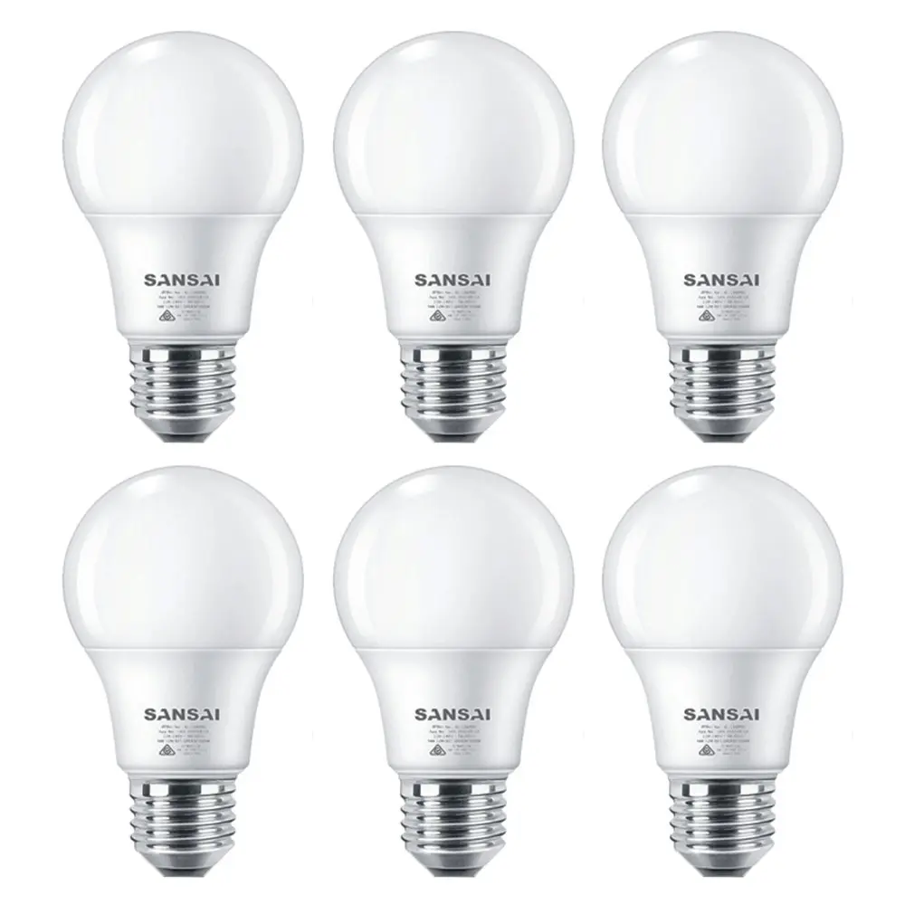 6x Sansai Home/Office LED 1050lm Screw Light Bulb A60 12W E27 Warm White 3000K - Home & Garden