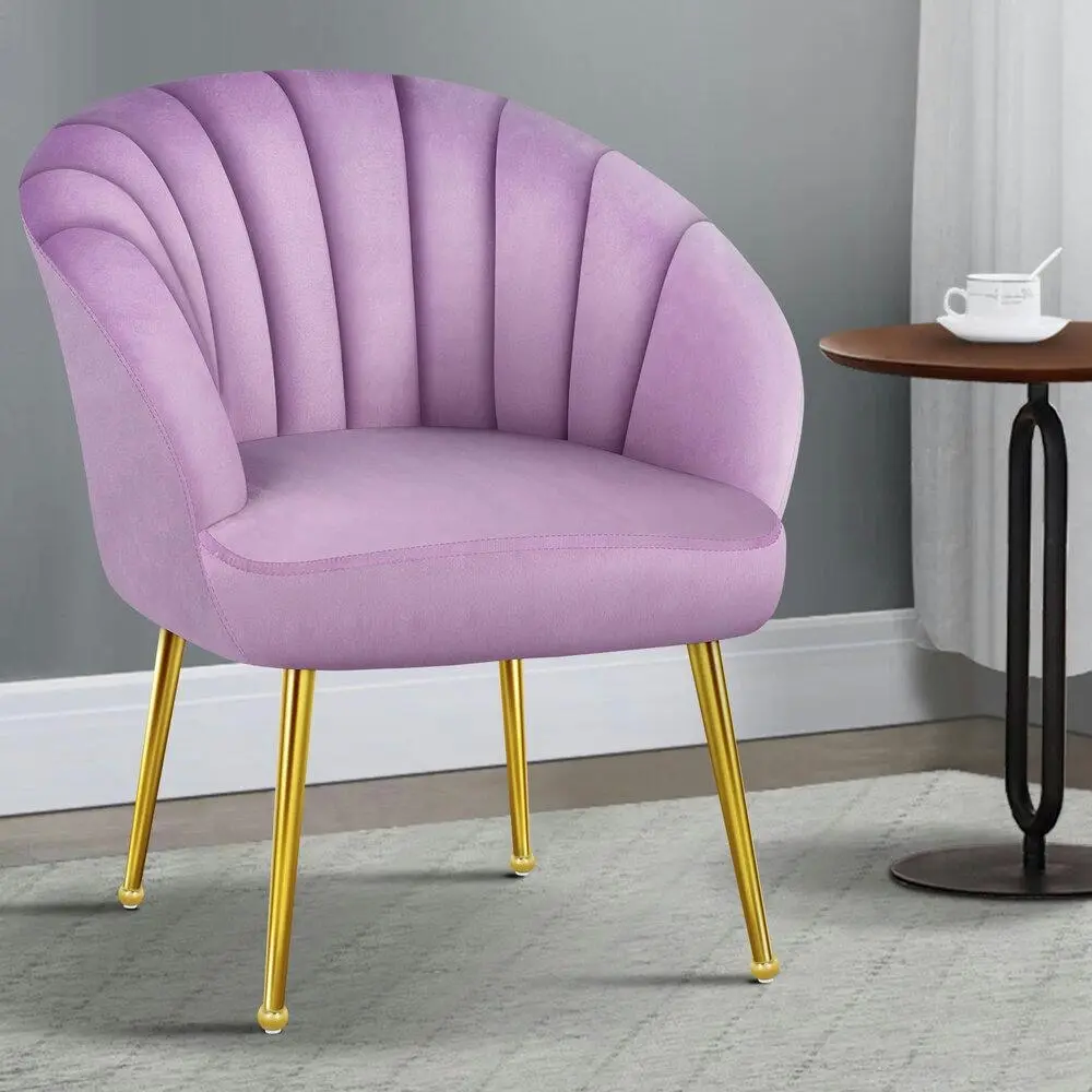 Alfordson Armchair Lounge Accent Chair Velvet Purple - Over 40% off Living Room Furniture