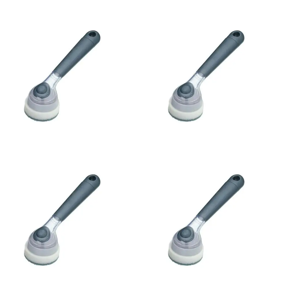 4x MasterCraft Soap Dispensing Dish Brush Kitchen Washing Cleaner 20cm Grey - Home & Garden