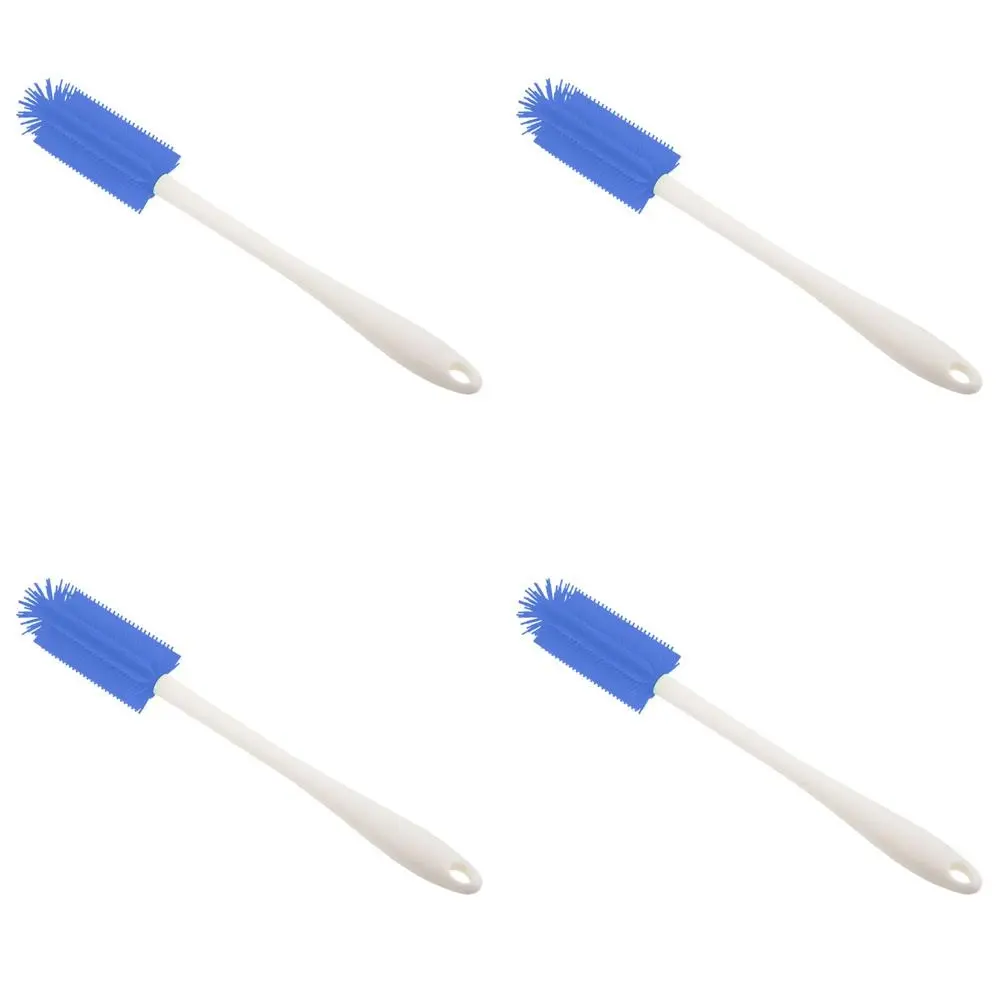 4x Appetito Silicone Bristles Bottle Brush Home Cleaning 35.5x4.5cm Dia. Blue - Home & Garden