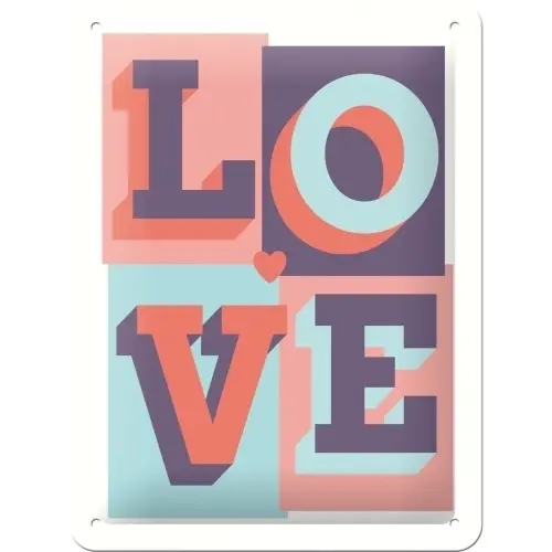 Nostalgic Art 15x20cm Small Wall Hanging Metal Sign LOVE Home/Cafe Office Decor - Home & Garden