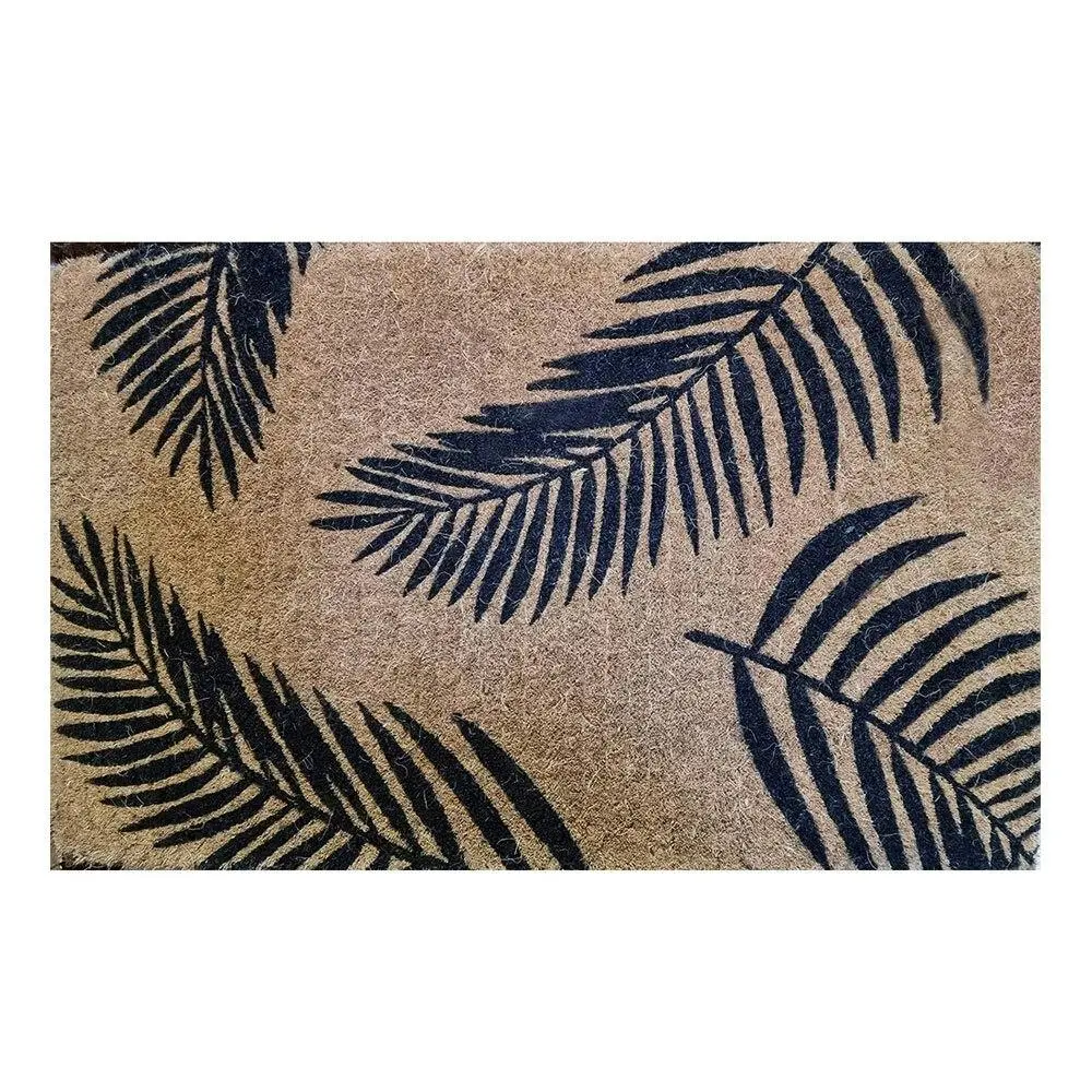 Solemate Premium Fern Blk Mat Coconut Coir Biodegradable 50x80cm Natural & Black - Home & Garden