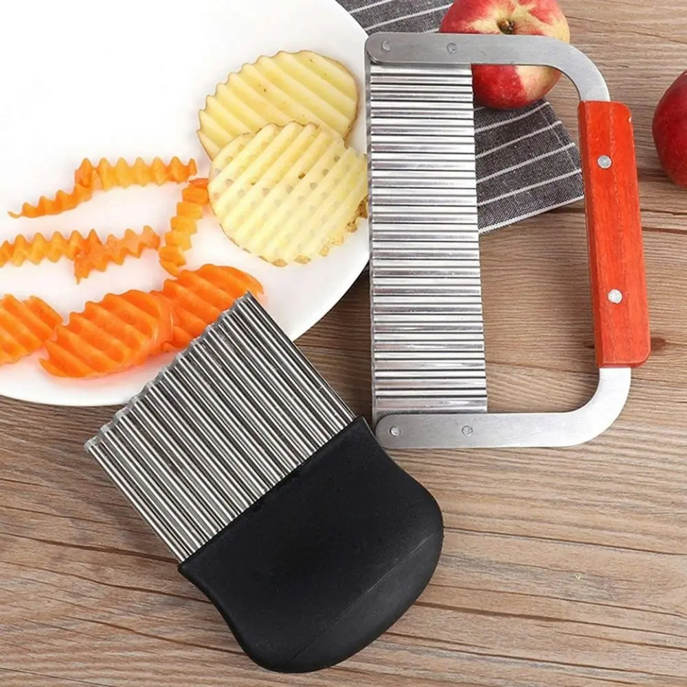 2 pack crinkle cutters french fry slicer for chopping veggies and fruit - Home & Garden