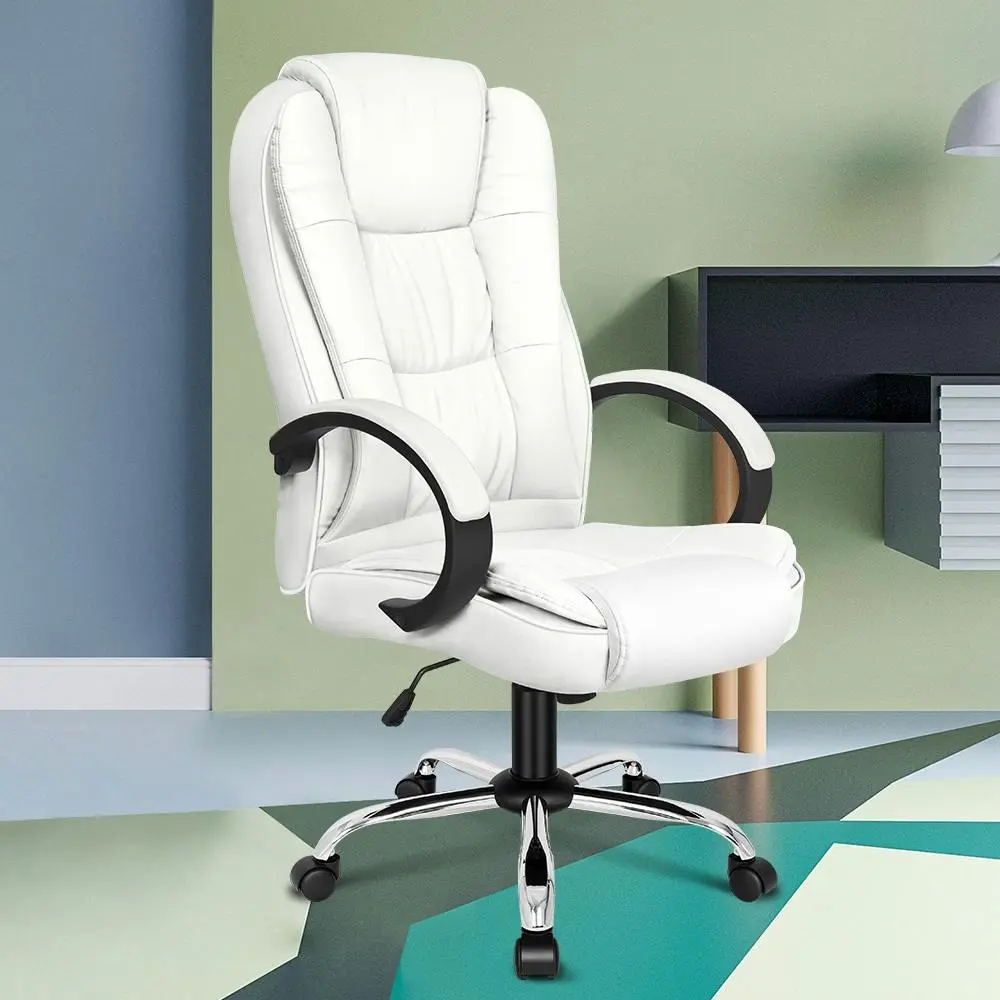 Alfordson Office Chair Tilt Adjustable Adam White - Furniture