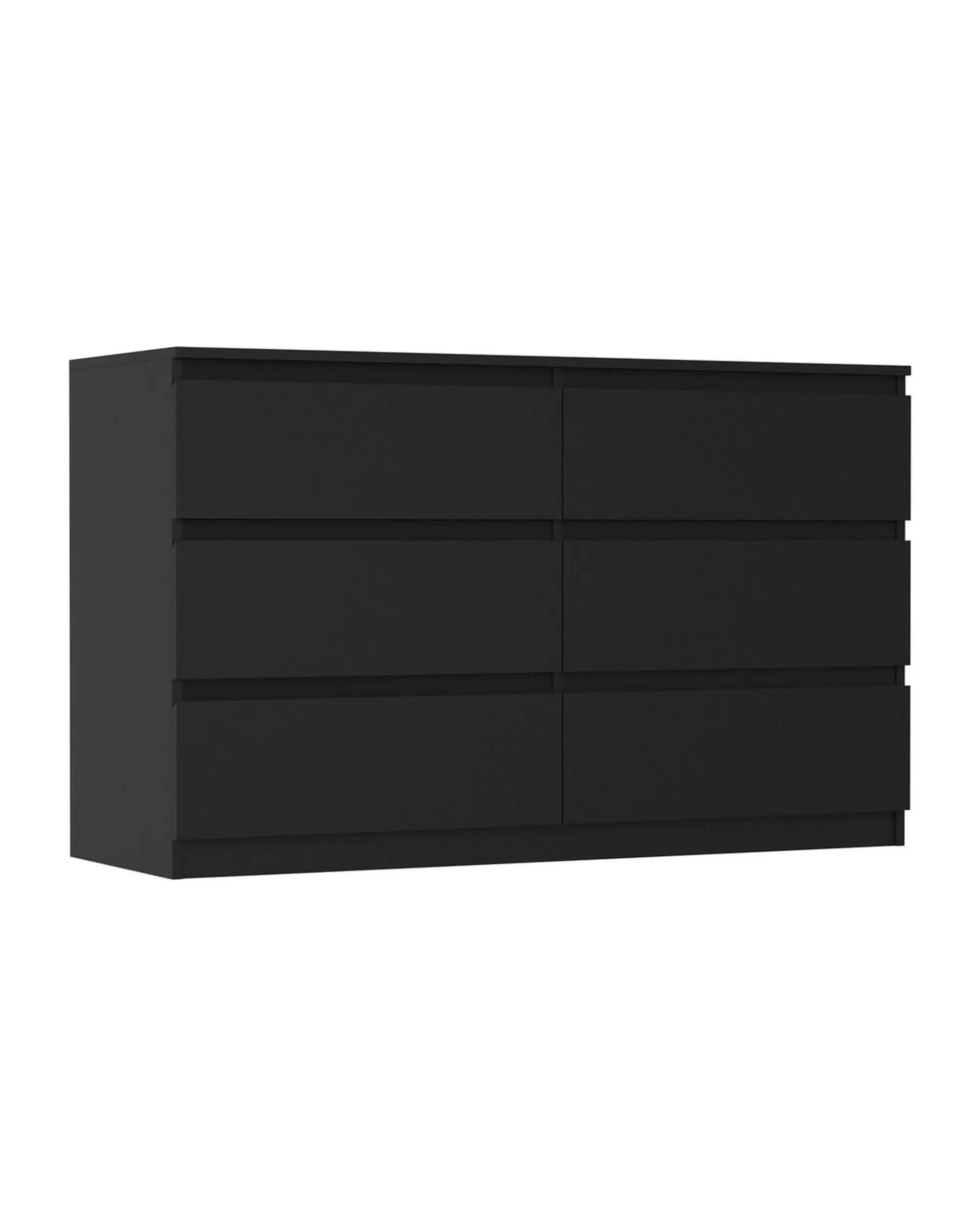 CORE 6 Chest of Drawers Lowboy Dresser Table Bedroom Black - Furniture
