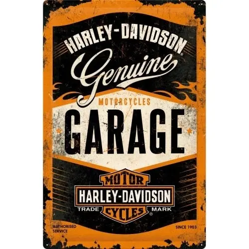 Nostalgic Art Harley Garage 40x60cm XL Metal Tin Sign Home Wall Hanging Decor - Home & Garden