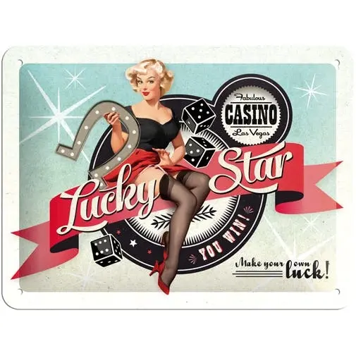 Nostalgic Art 15x20cm Small Wall Hanging Metal Sign Lucky Star Home/Cafe Decor - Home & Garden