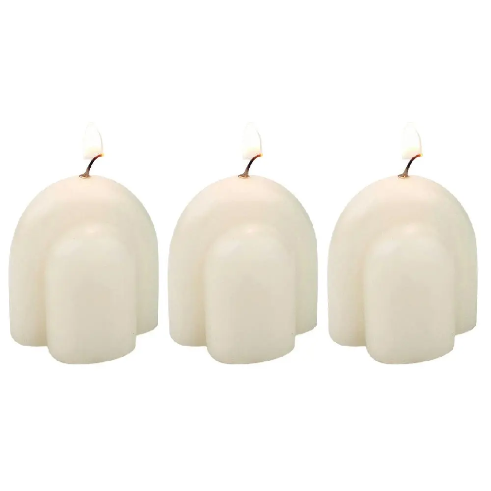 3x Urban Arch 5.5cm Vanilla Scented Candle Home Fragrance Tabletop Decor Cream - Home & Garden