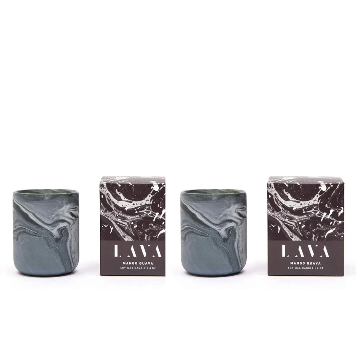 2x Serenity Lava 130g Small Scented Soy Wax Candle Home Fragrance Mango Guava - Home & Garden