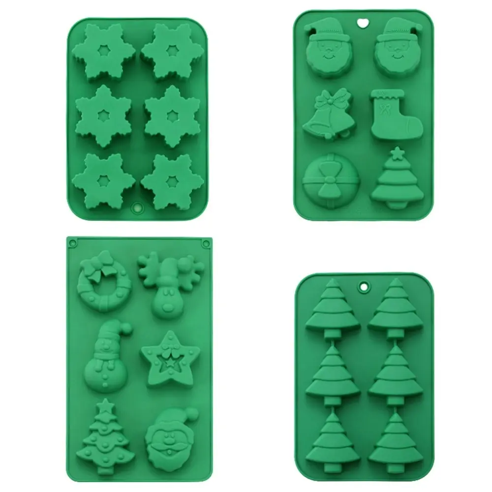 4 Pack Christmas Silicone Molds Large Size Xmas Baking Mold for Holiday Parties - Home & Garden