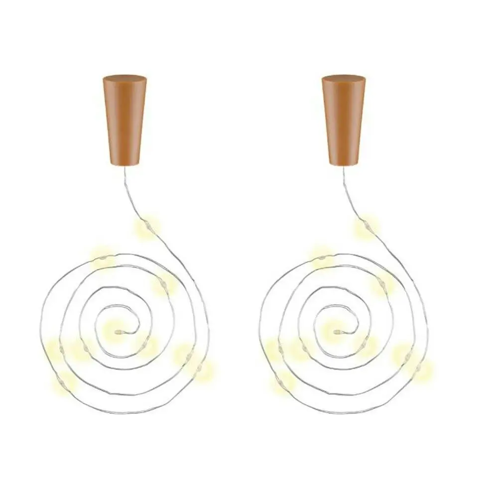 2x Goobay Battery Operated 95cm Bottle String Light w/10 LED/Timer Decoration - Home & Garden