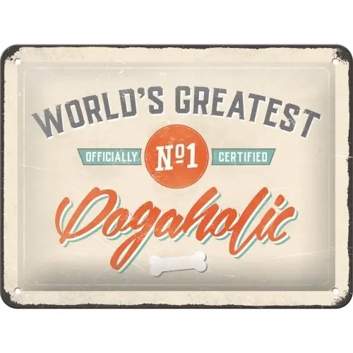 Nostalgic Art 15x20cm Small Wall Hanging Metal Sign Dogaholic Home/Cafe Decor - Home & Garden