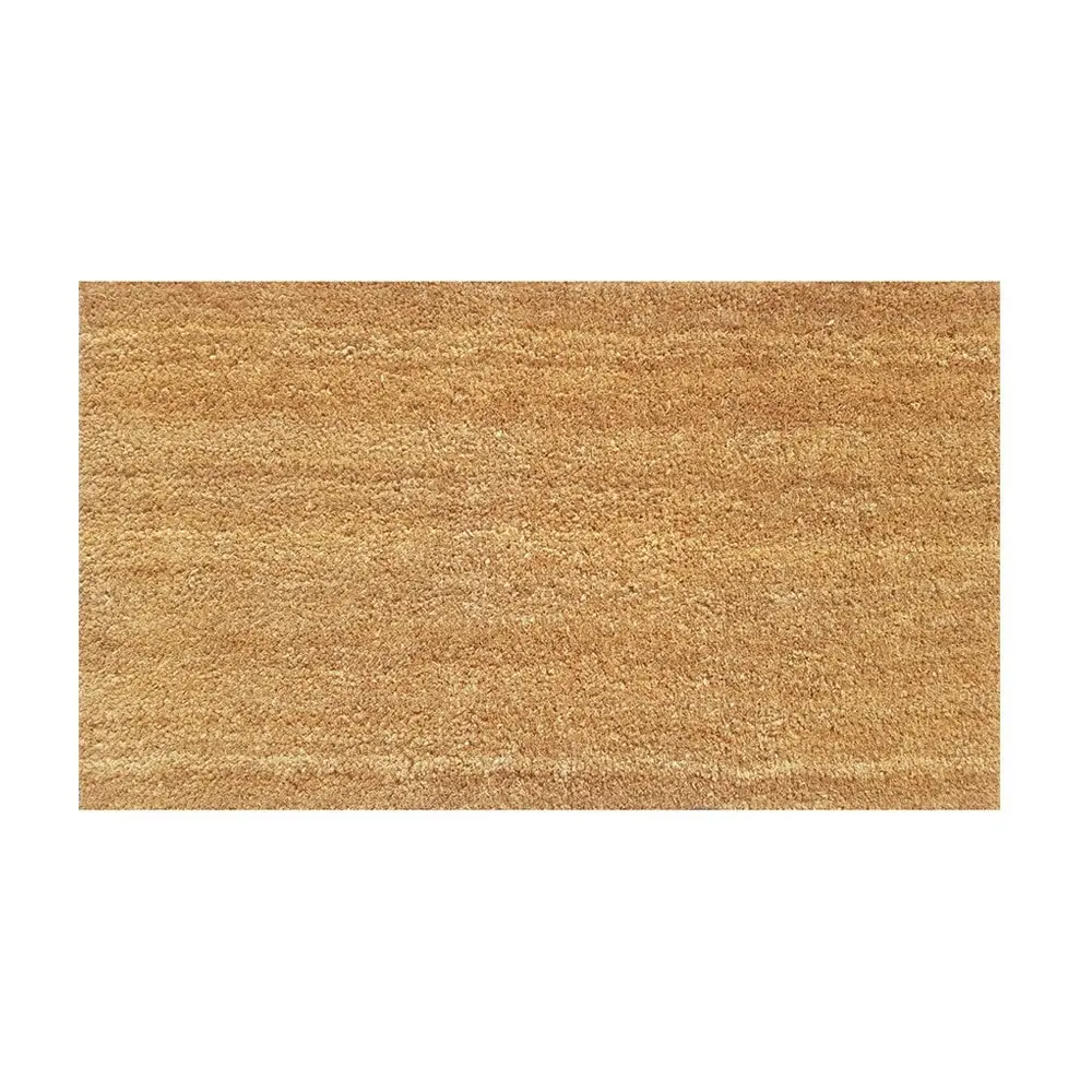 Solemate PVC Backed Coir Natural 40x70cm Slimline Outdoor Stylish Doormat - Home & Garden