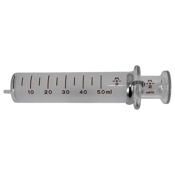 Livingstone Glass Syringe 50ml Luer Slip Glass Tip Eccentric Off Centre - Commercial