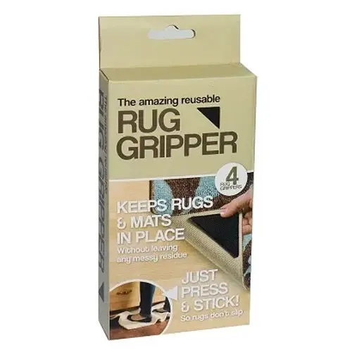 4PK Rug Gripper Reusable/Washable Anti Skid Non Slip Stopper Floor Mat Grip BLK - Home & Garden