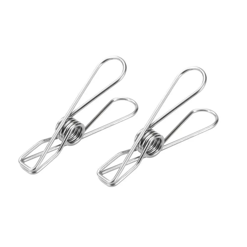 6x 20PK Boxsweden 6cm Stainless Steel Hanging Pegs Laundry Clothes Clips Silver - Home & Garden