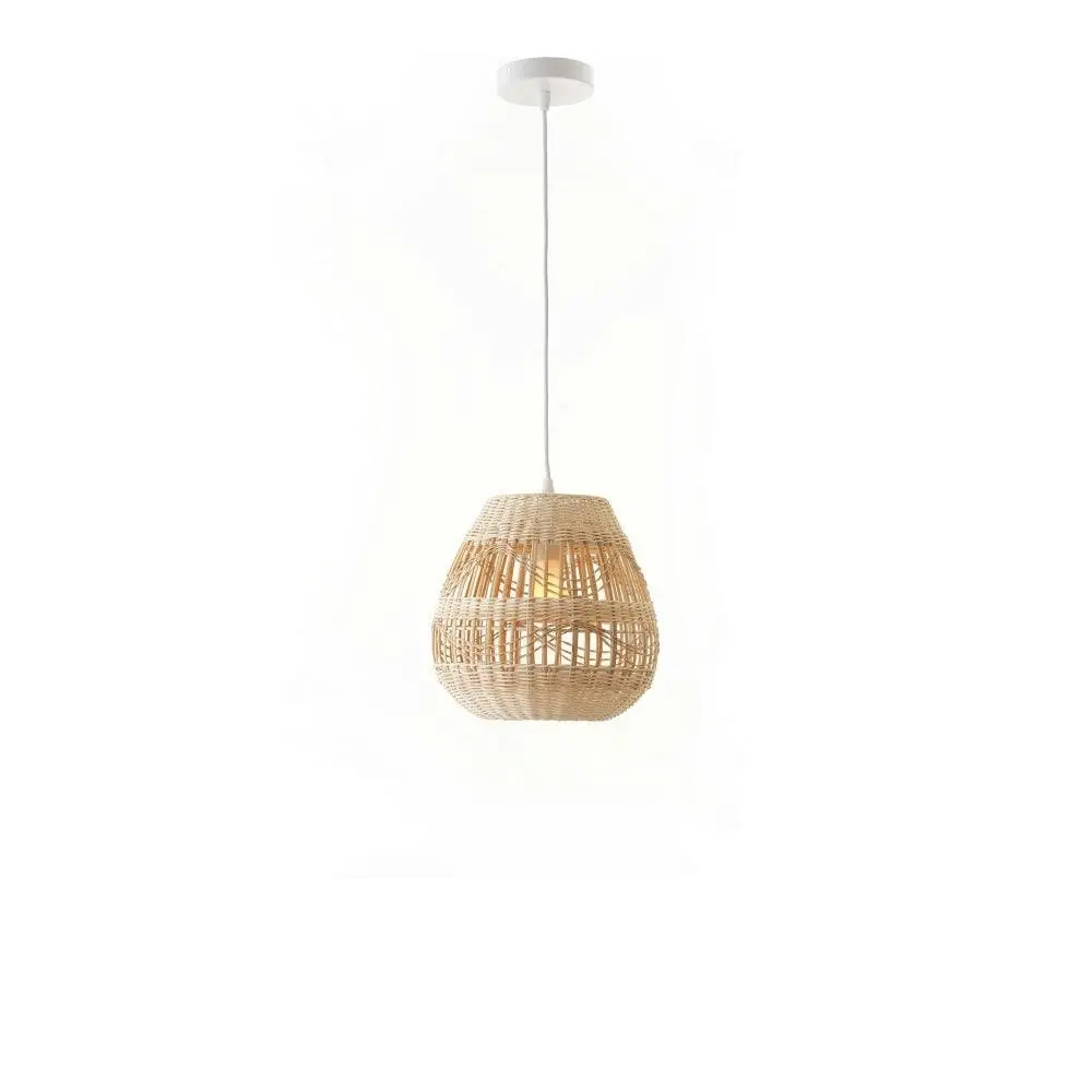 Tana Bamboo Rattan Pendant Lamp Light Cream Natural Small - Home & Garden