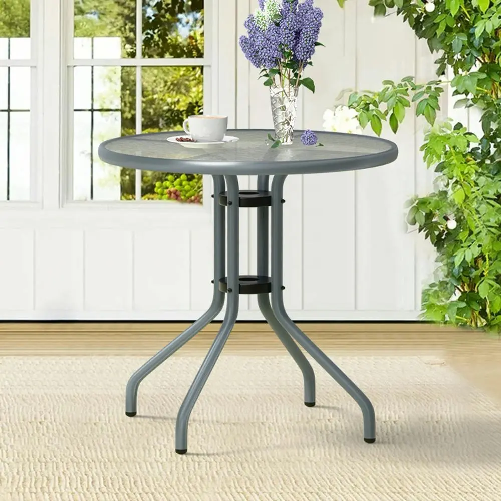 Alfordson Patio Coffee Side Table 60CM Grey - Furniture