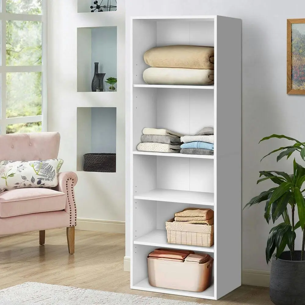 Alfordson Wardrobe Clothes Cabinet 5 Shelves White - Furniture