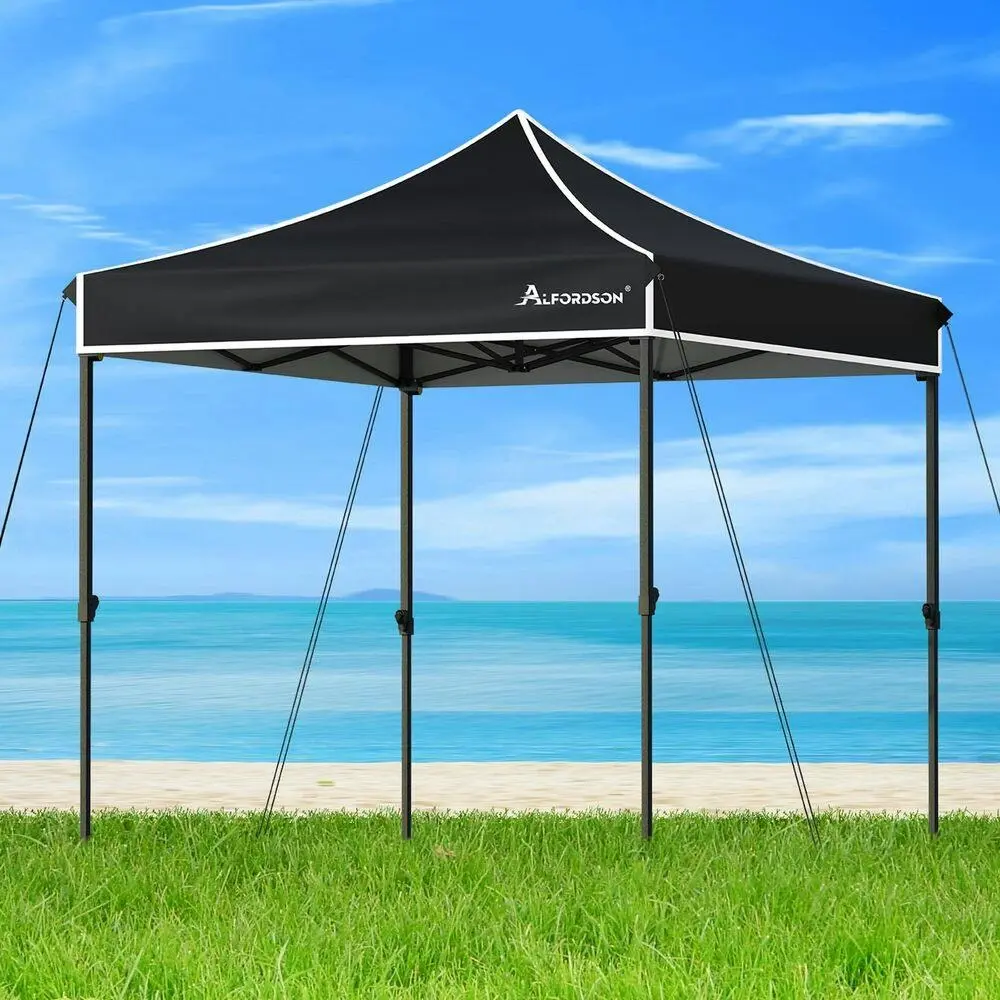 Alfordson Gazebo 3x3 Pop Up Tent Wedding Canopy Black - Home & Garden