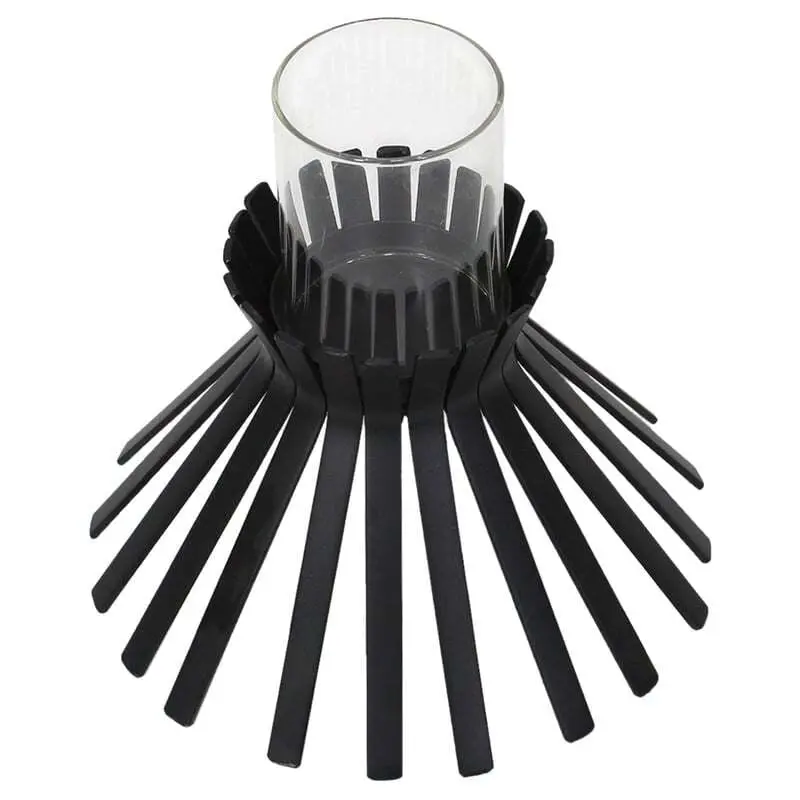 Willow & Silk Metal Slatted Black Sticks Candle holder - Home & Garden