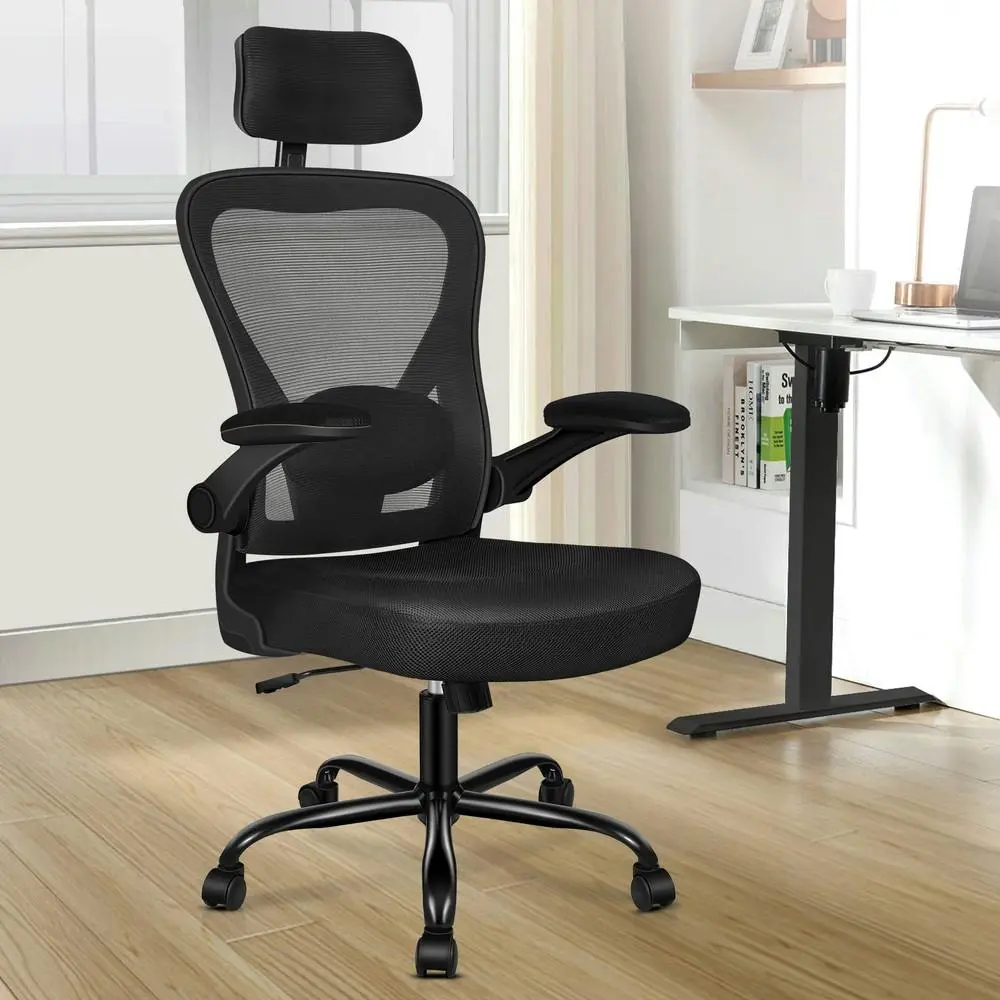 Alfordson Mesh Office Chair Executive Fabric Tilt Black - Save up to 70% Off Office Furniture Specials