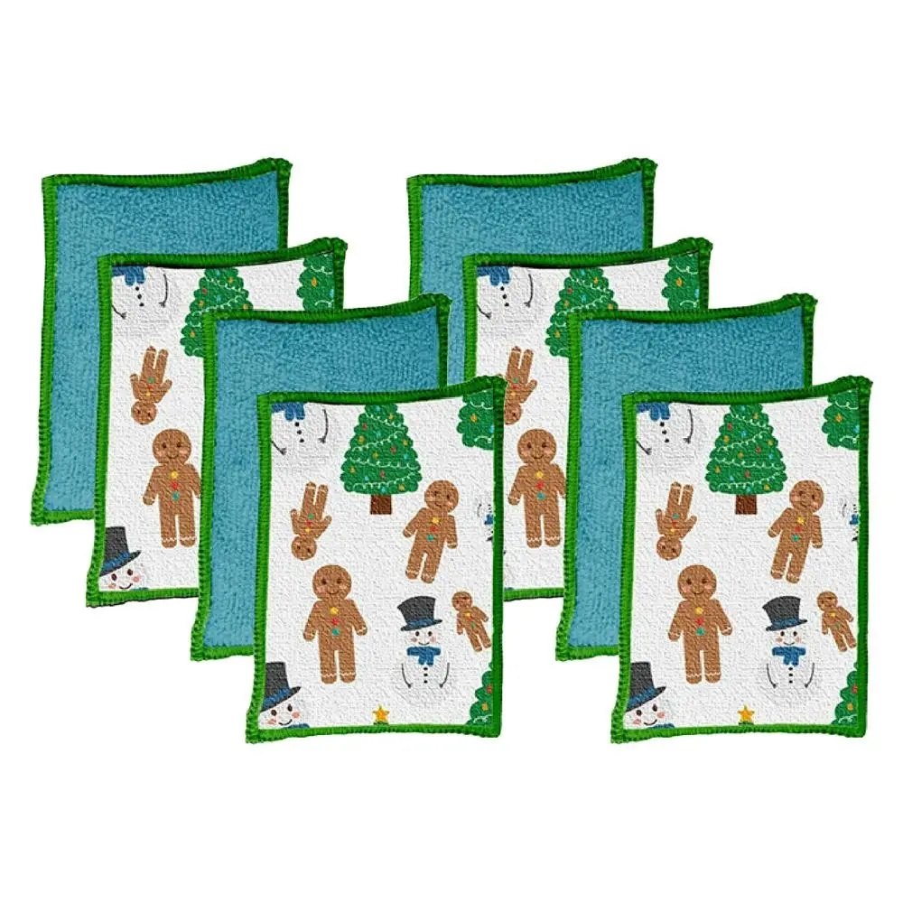 8pc Vigar Snowman 23cm Microfibre Sponge Kitchen Scrubber Dirt/Moist Remover - Home & Garden