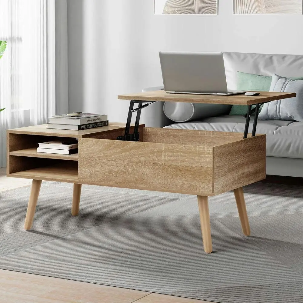 Alfordson Coffee Table Lift Up Top Hidden Storage Wood - Furniture