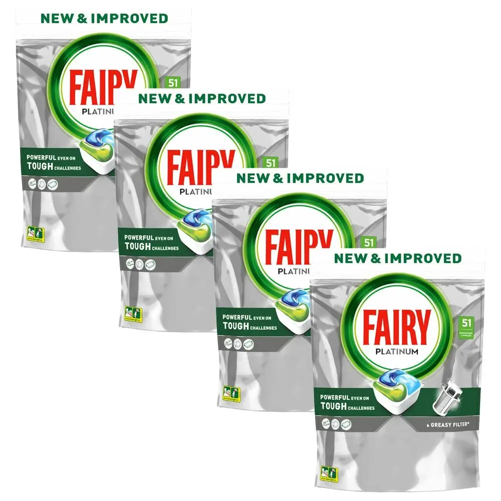 204pc Fairy All In 1 Dishwashing Dish/Cutlery Cleaning Tablets/Capsules - Home & Garden