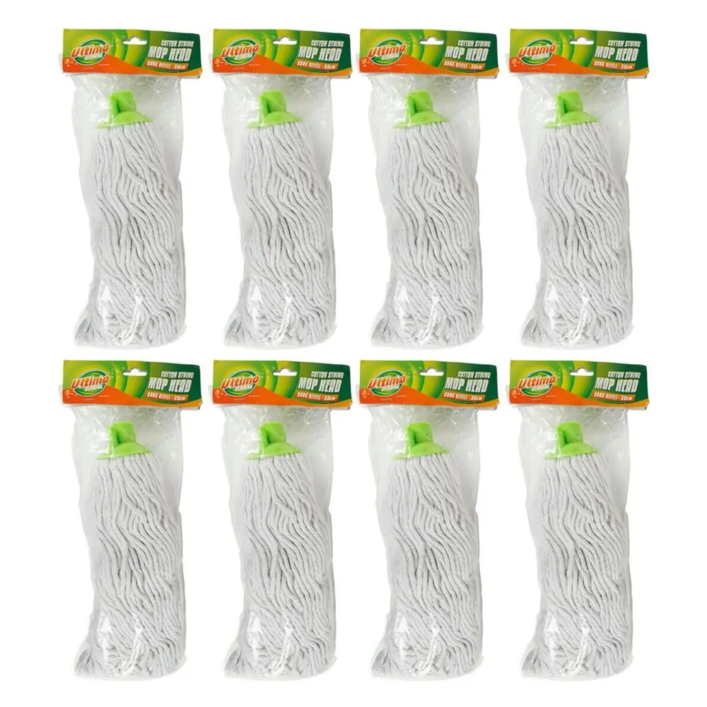 8x Ultimo Chenille Mop Extendable Any Surface Effective Cleaning GRN/GRY 10x29cm - Home & Garden