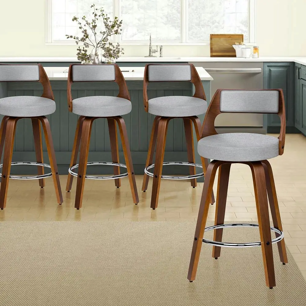 Alfordson Set of 4 Eden Elegant Modern Style Bar Stools (Light Grey) - Shop Dining Chairs & Bar Stools