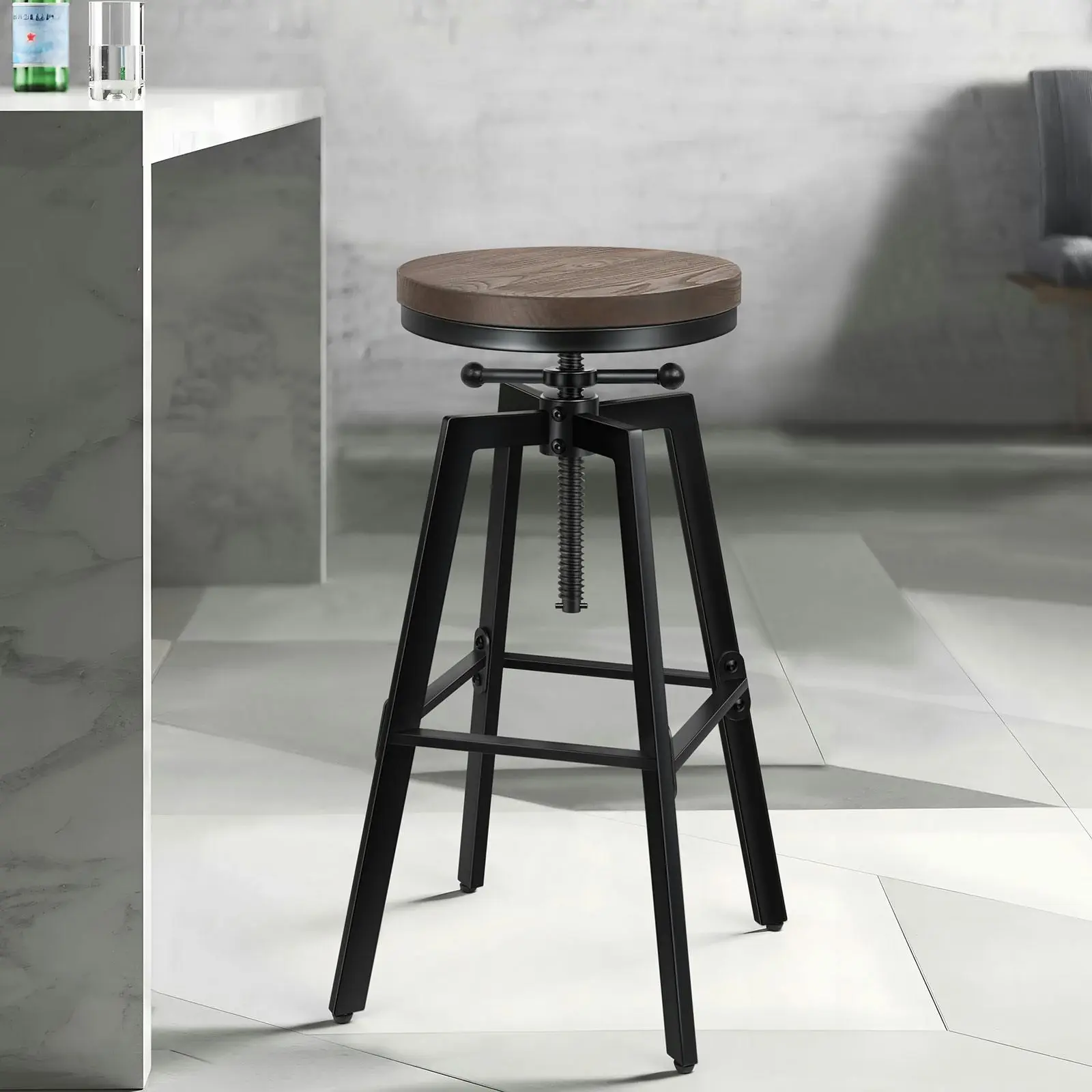Alfordson 1x Bar Stool Retro Kitchen Vintage Chair Industrial Rustic Ezra - Shop Dining Chairs & Bar Stools